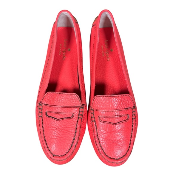 KATE SPADE Pebbled Leather Moccasin Loafers in melon - Picture 2 of 10